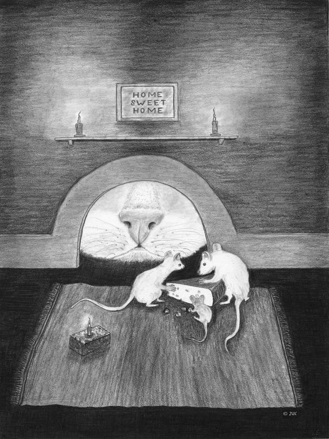 Mouse Hole Painting by Karen Zuk Rosenblatt