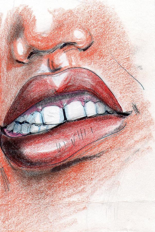 Mouth Mixed Media by Gabby Art Love - Fine Art America