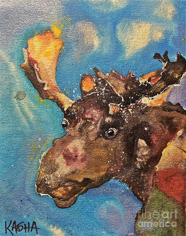 Move it Moose Painting by Kasha Ritter