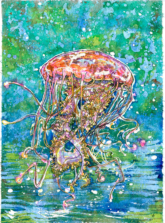 Jellyfish Painting - Move Like A Jellyfish by Nick Cantrell Jellyfish Painting - Move Like A Jellyfish by Nick Cantrell