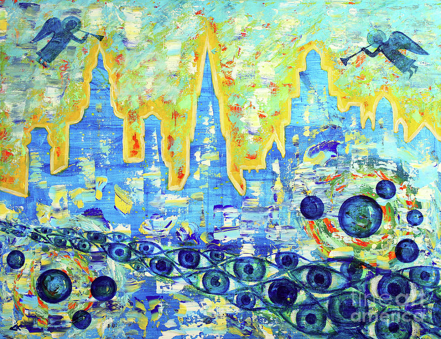 Abstract Painting - Movement in the N City by Denys Kuvaiev