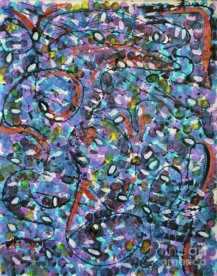 Movement on Purple Painting by Catherine Gruetzke-Blais