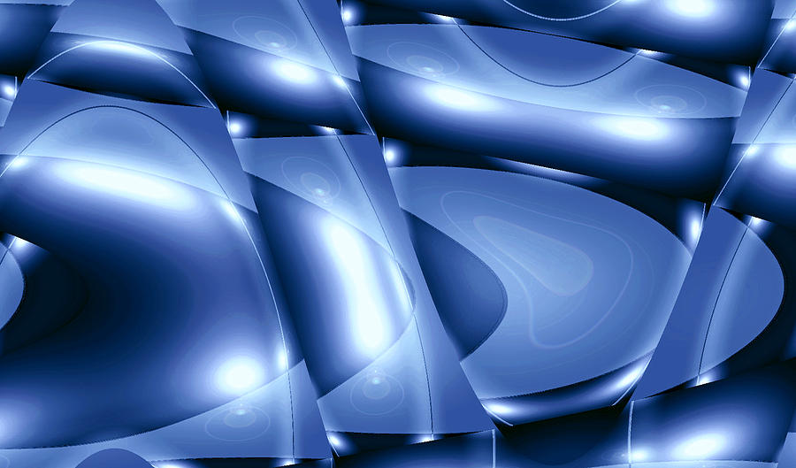MoveOnArt Inverted Minimal Wave and Light In Blue Digital Art by MovesOnArt Jacob