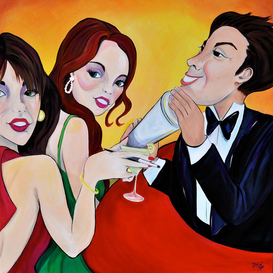 Martini Painting - Movers and Shakers by Debi Starr