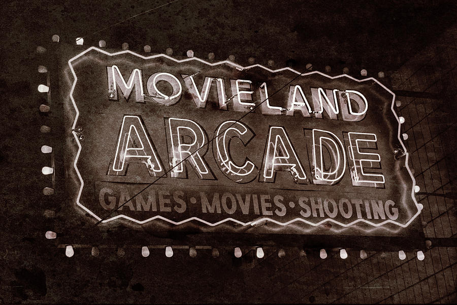 Movieland Arcade - Gritty Photograph by Stephen Stookey