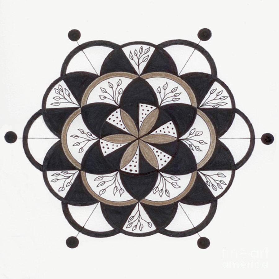 Flowers Still Life Drawing - Moving On Mandala by Nancy TeWinkel Lauren