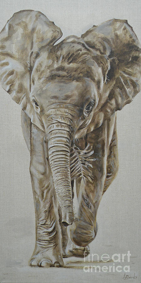 Wildlife Painting - Moyo Carrying an Acacia Leaf by Leigh Banks
