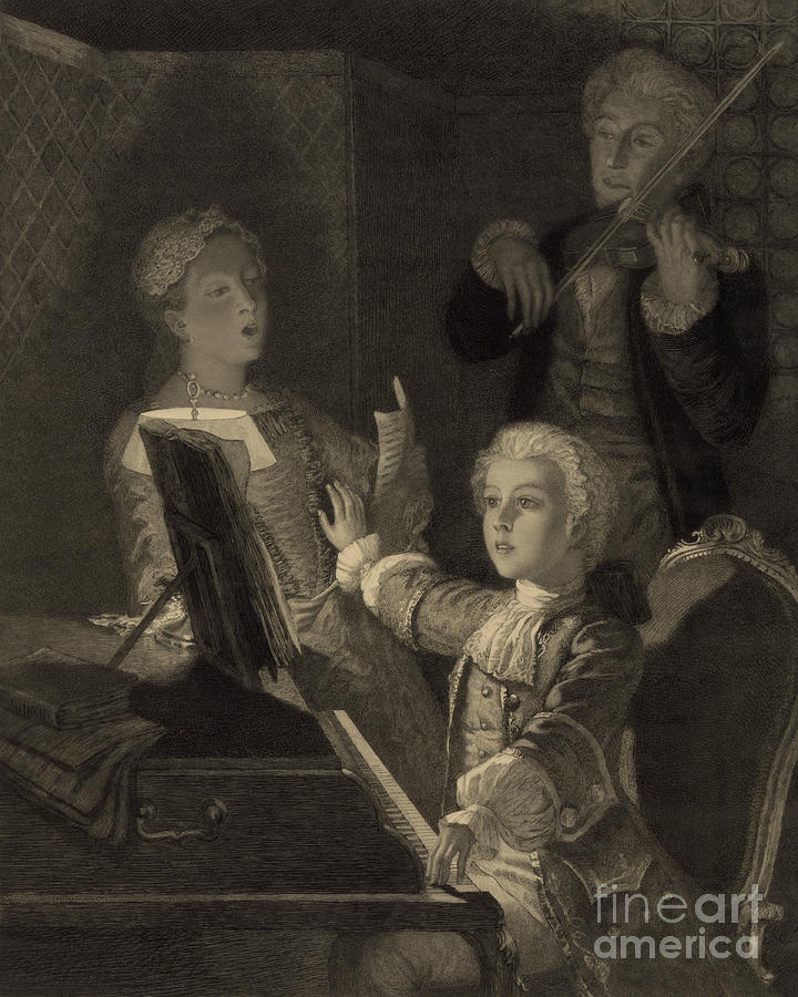 Mozart Family Rehearsing, 1760s Photograph by Science Source
