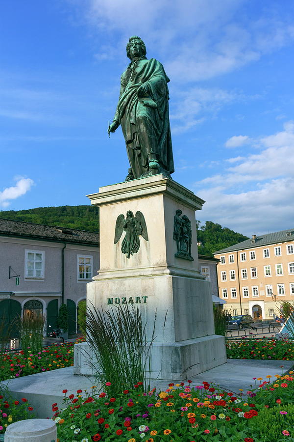 Mozart statue in Mozartplatz, Salzburg, Austria Photograph by Elenarts - Elena Duvernay photo