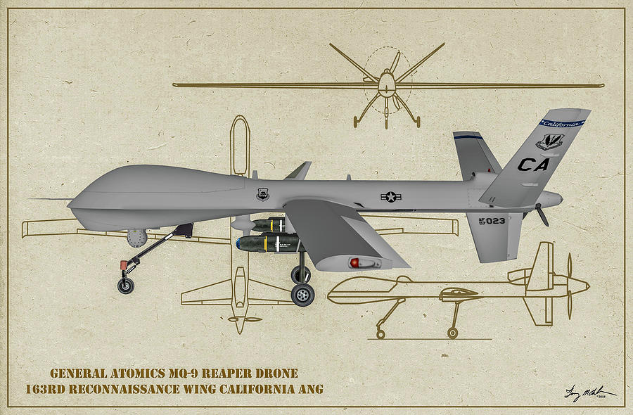 reaper drone drawing