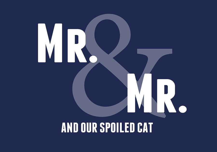 Mr and Mr and Cat Digital Art by Linda Woods