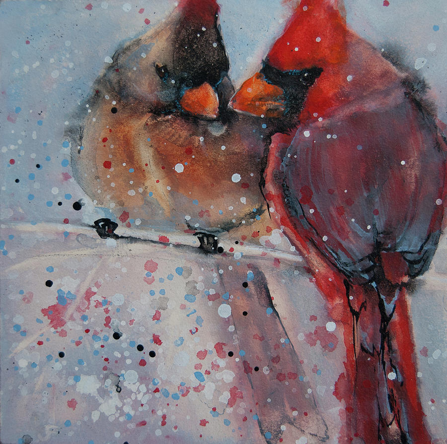 Mr. And Mrs. Cardinal Painting by Jani Freimann