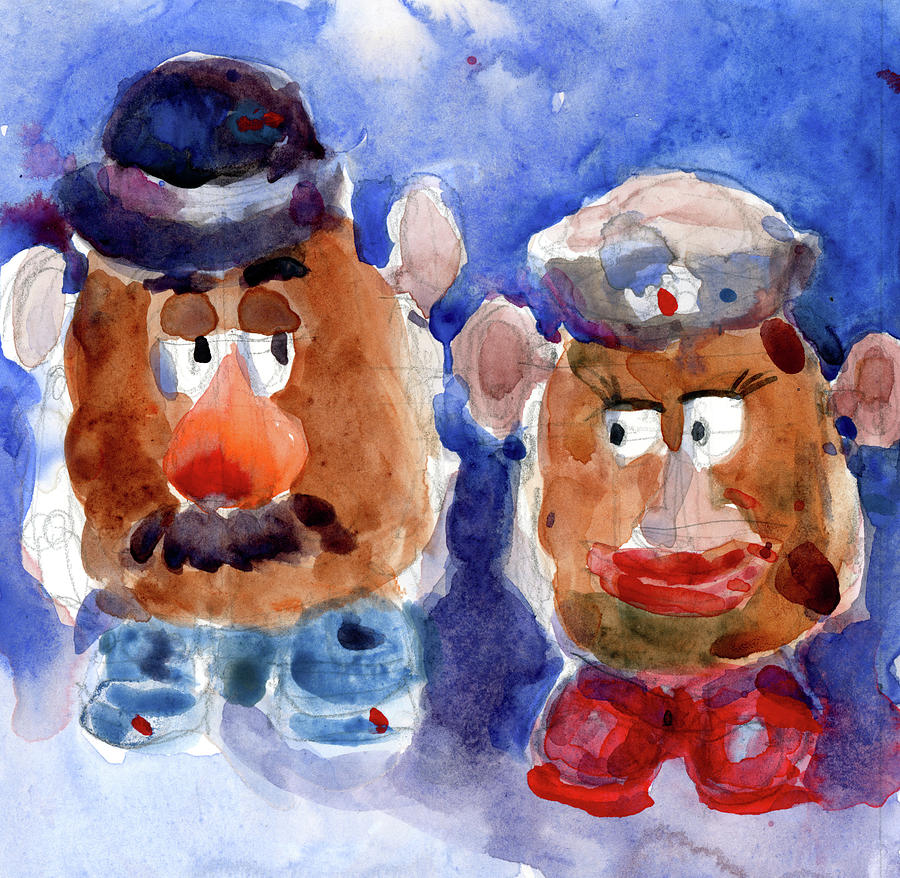 Mr. and Mrs. Potatoe Painting by Dorrie Rifkin