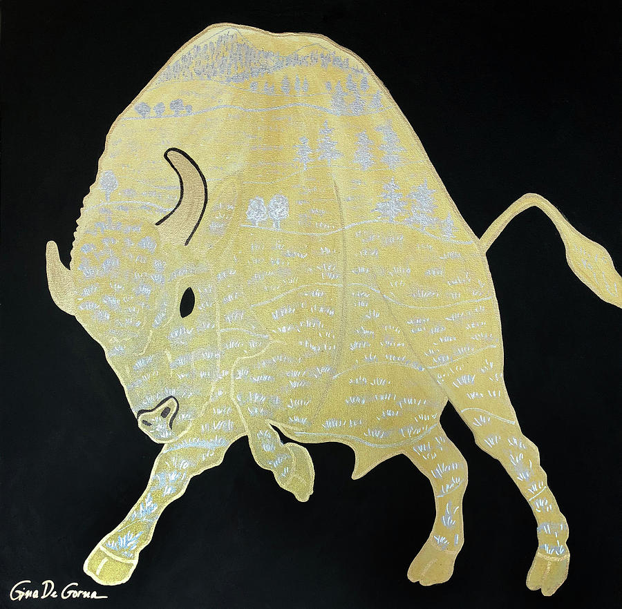 Mr Bison Painting by Gina De Gorna