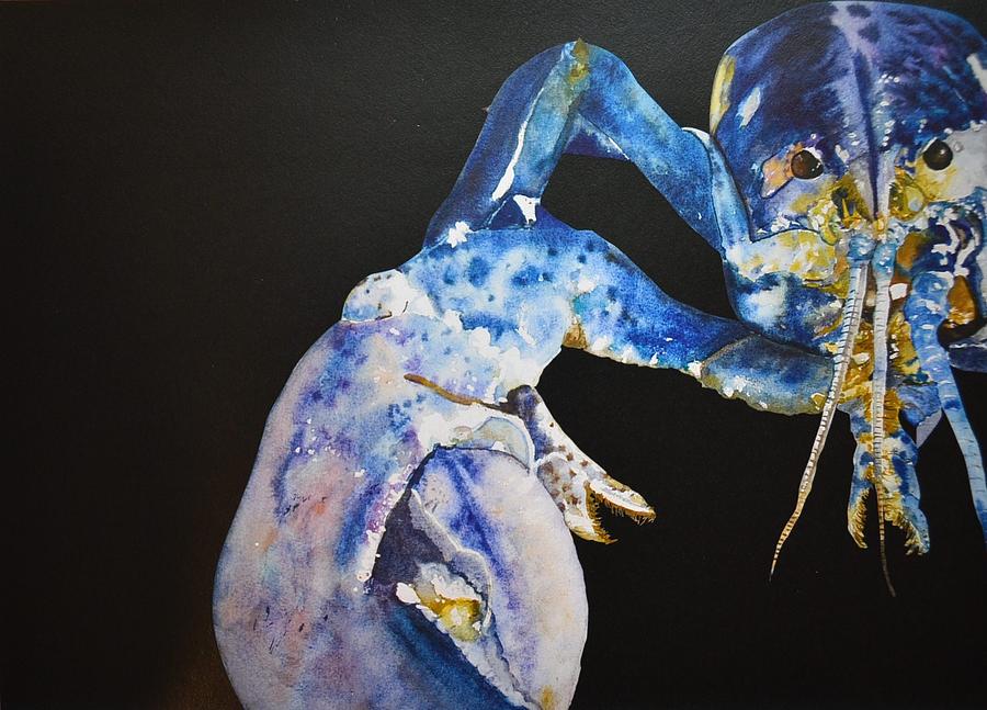 Mr. Blue Lobster Painting by Kellie Chasse