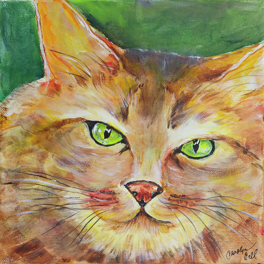 Cat Painting - Mr. Cool by Carolyn Bell