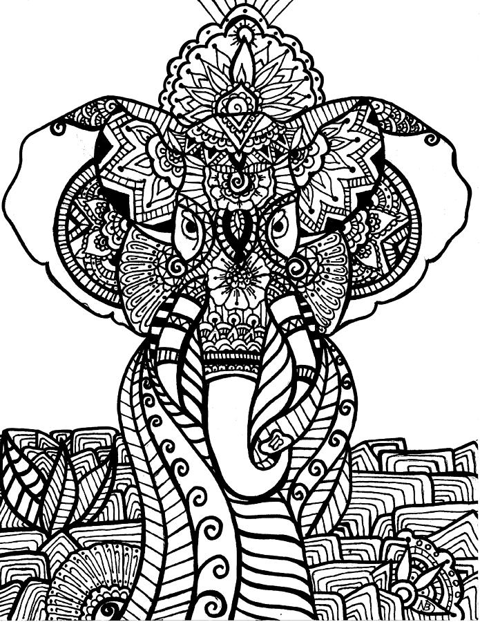 Mr. Elephante Drawing by Nicole Dumond-Barry