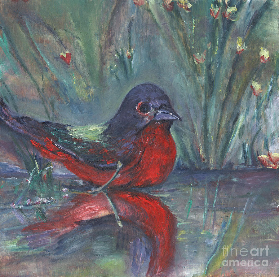 Animal Painting - Mr. Finch by Helena Bebirian