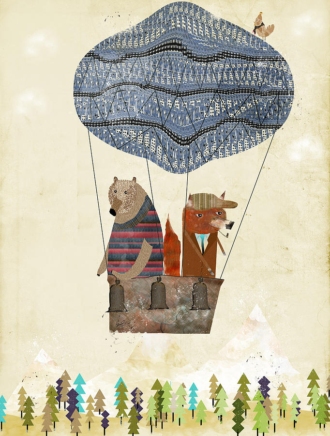 Mr Fox And Bears Adventure  Painting by Bri Buckley