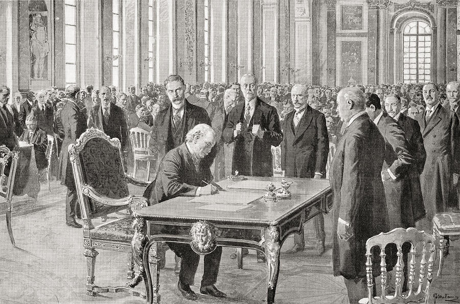 Mr. Lloyd Signs The Peace Treaty Drawing by Vintage Design Pics