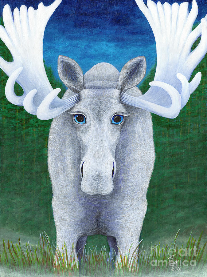 Mr. Moose Painting by Rebecca Parker