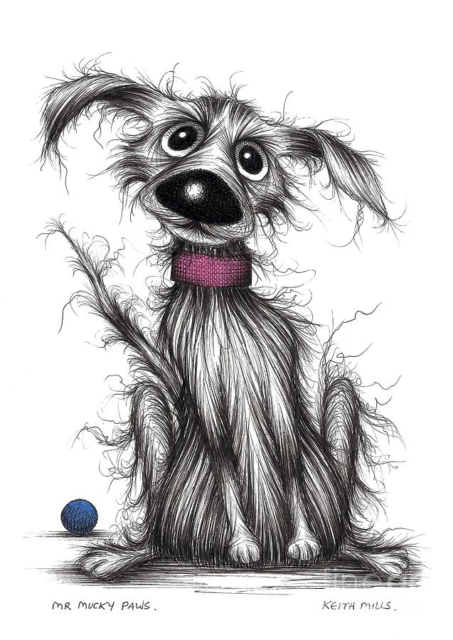 Mr Mucky paws Drawing by Keith Mills