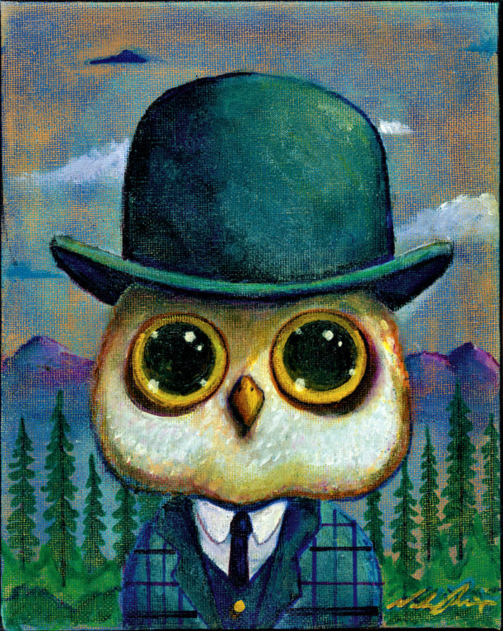Owl Painting - Mr Owl by Nelson Perez Owl Painting - Mr Owl by Nelson Perez