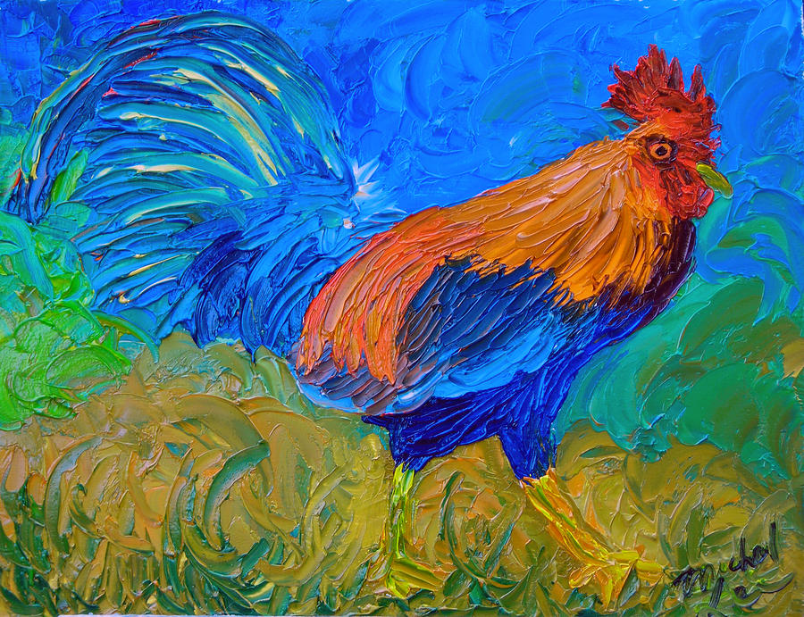 Rooster Painting - Mr. Rooster  by Michael Lee