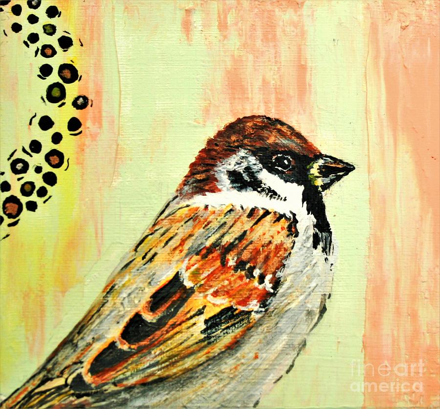 Mr Sparrow Painting by Tracey Lee Cassin