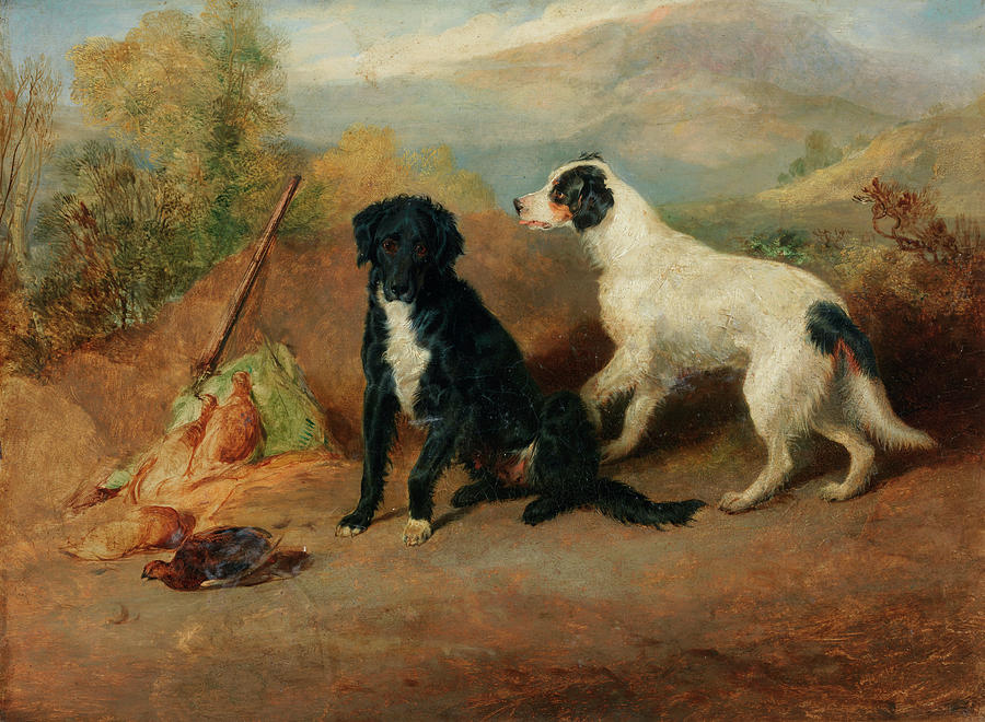 Dog Painting - Mr Stotts favourite dogs by Sir Edwin Henry Landseer