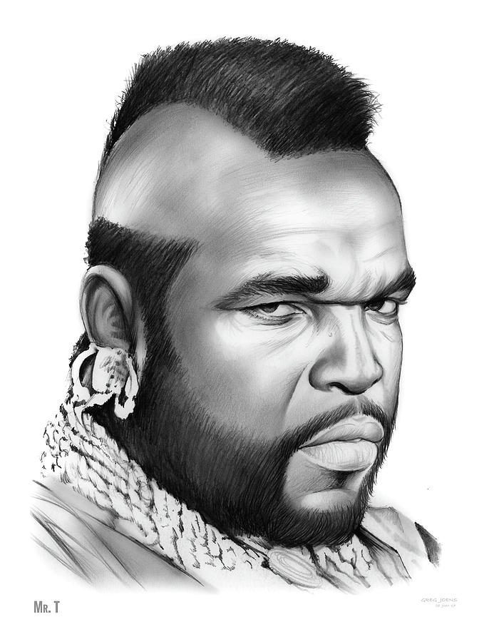 Hollywood Drawing - Mr T by Greg Joens