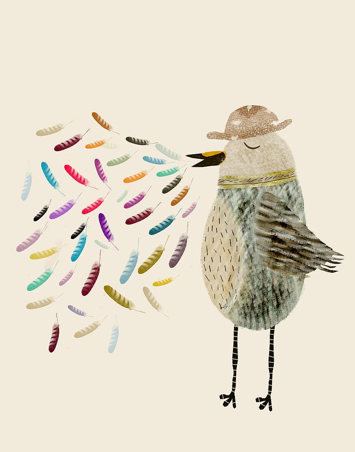 Birds Painting - Mr Tweet by Bri Buckley