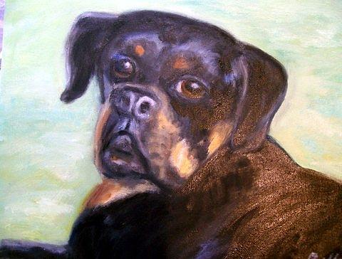 Pet Portrait Painting - Mr. Wiler by Relly Peckett