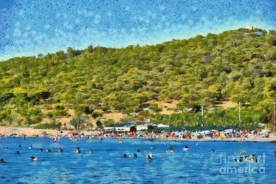 Megalo Kavouri beach #2 Painting by George Atsametakis