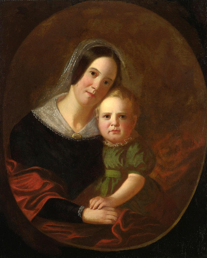 Mrs. George Caleb Bingham and Son Newton Painting by George Caleb Bingham