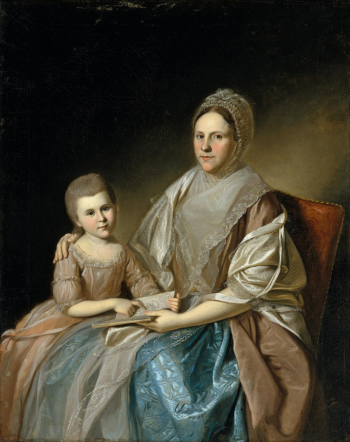 Mrs. Samuel Mifflin and Her Granddaughter Rebecca Mifflin Francis Painting by Charles Willson Peale