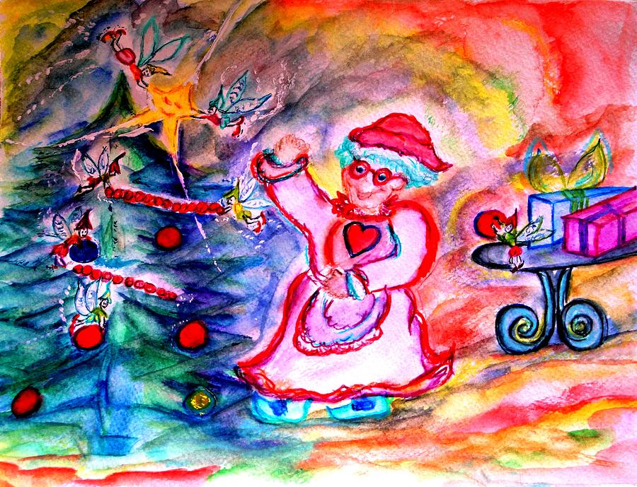 Mrs. Santa Claus Painting by Helena Bebirian