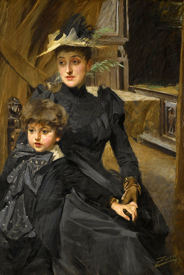 Mrs Weguelin and her Son Painting by Anders Zorn