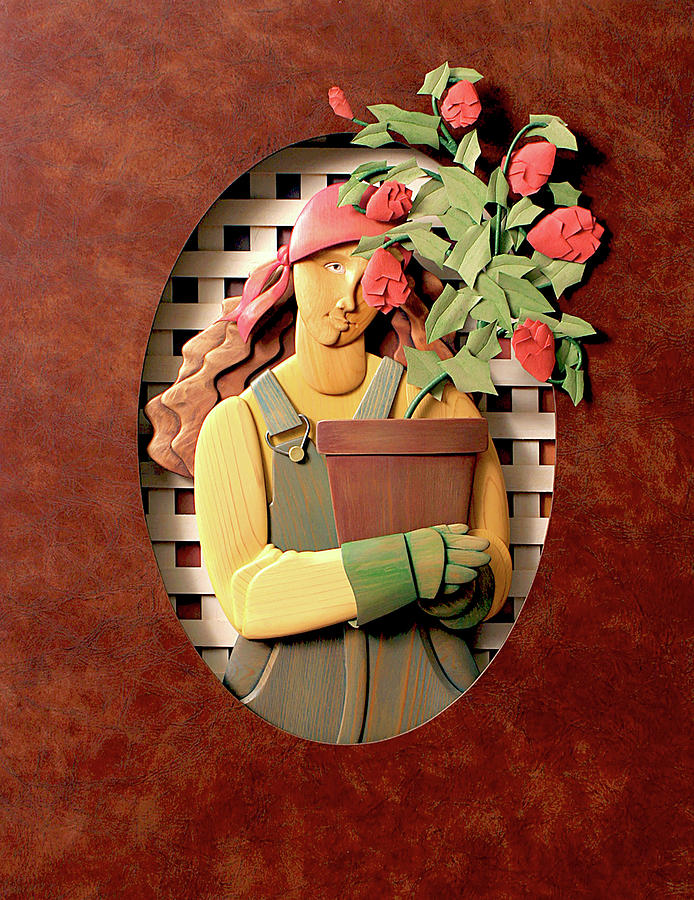 Flower Relief - Mrs Gardenier by Bill Finewood
