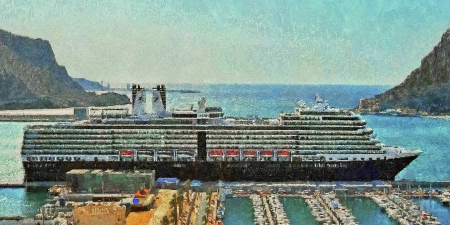 ms Eurodam docked in Cartagena Spain Digital Art by Digital Photographic Arts