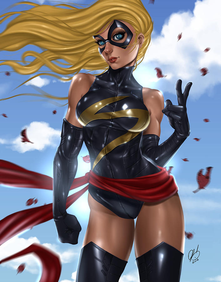 Ms Marvel Painting by Pete Tapang