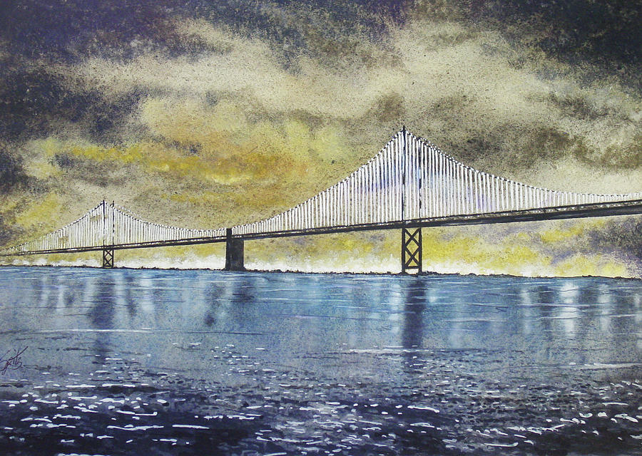 MS17 Bay Bridge at Night Painting by Mark Spitz - Fine Art America