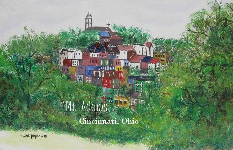 Cincinnati Painting - Mt Adams Cincinnati Ohio with Title by Diane Pape