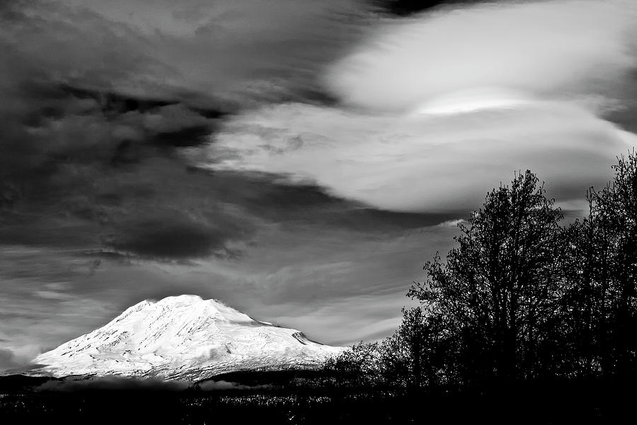 Mt Adams with Lenticular Cloud Photograph by Albert Seger