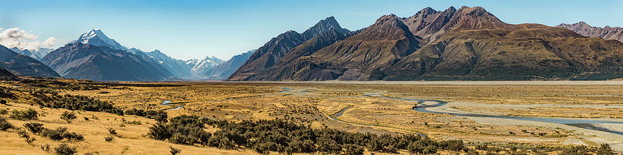 Mt Cook and Tasman River  Photograph by Gary Eason