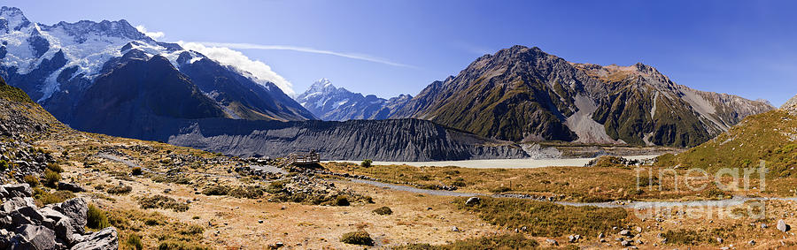 Mt Cook New Zealand and Meuller Lake Photograph by Bill  Robinson