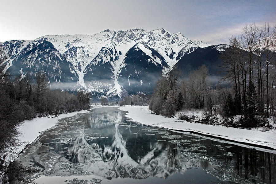 Mt Currie reflected in Lillooet river Pemberton Photograph by Pierre Leclerc Photography