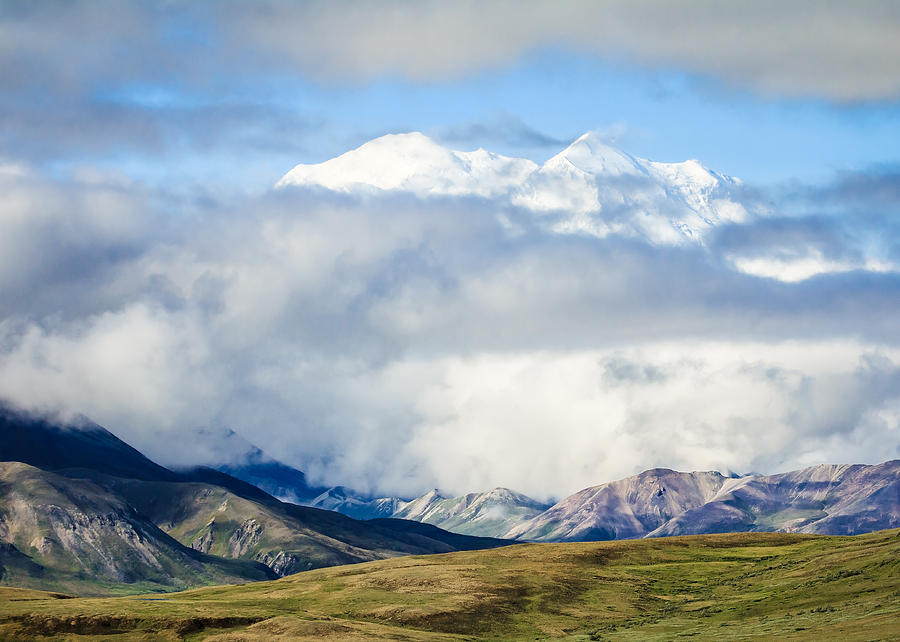 Mt Denali in the Clouds Photograph by Joni Eskridge