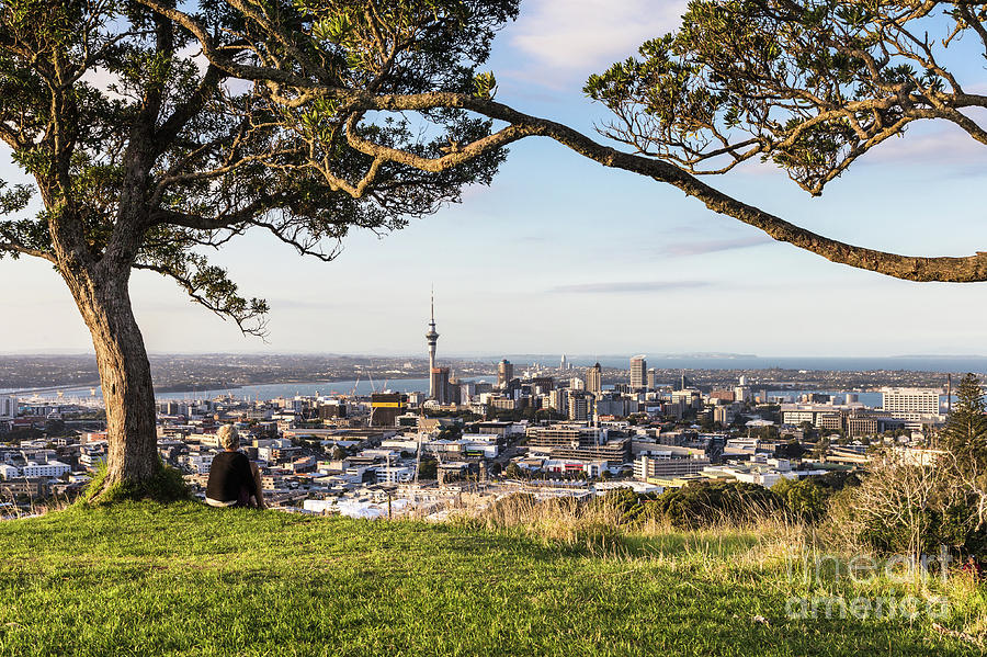 Mt Eden and Auckland CBD Photograph by Didier Marti