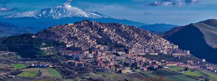 Mt. Etna and Gangi Photograph by Richard Gehlbach